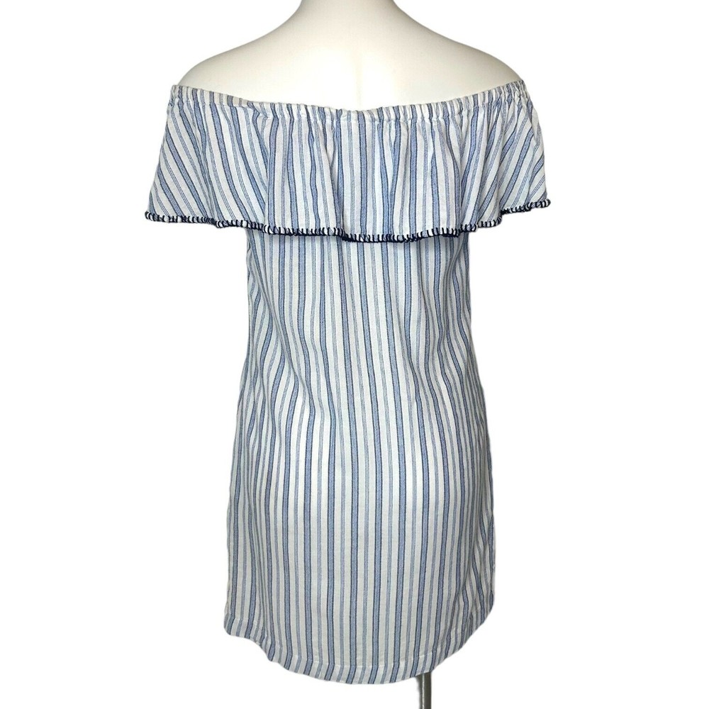 Tommy Bahama Size Xs Ticking Stripe Off The Shoulder Cover-Up Dress ($108) View 4
